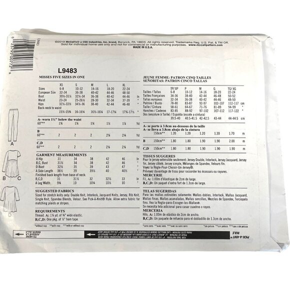 McCalls Sewing Pattern Lot Womens Dress Leggings Tunics Skirt Pants Sizes 8-20 - Picture 3 of 5